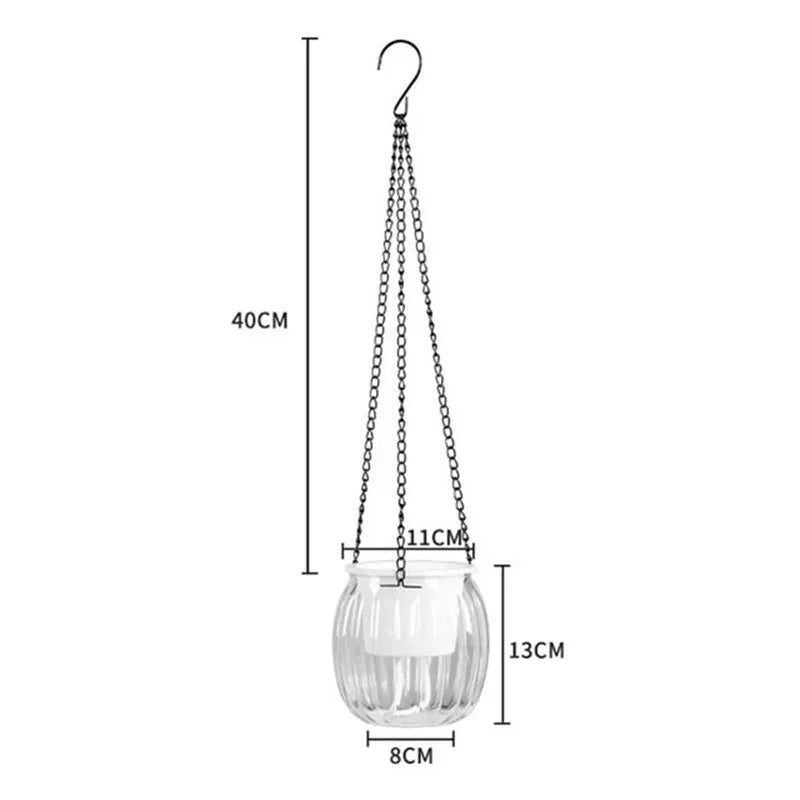 Hanging Flowerpot Self Absorbing Water Hanging Planter Thickened Plastic Planter Hydroponic Soil Cultivation Lazy Flower Pot FU
