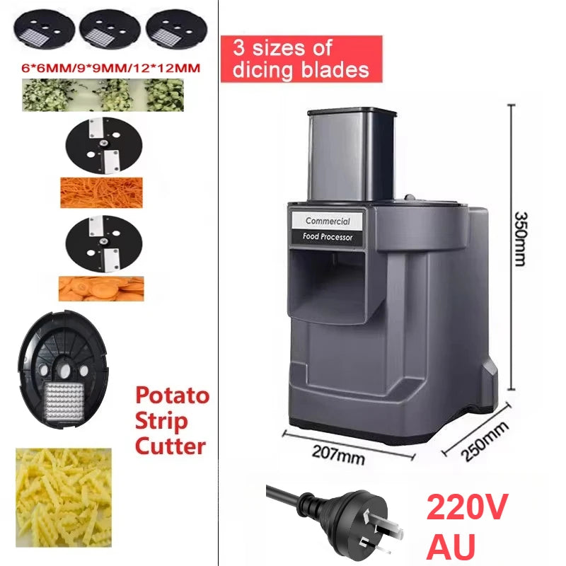 110V/220V Commercial Vegetable Cutter 3 in 1 Automatic Multifunctional Electric Slicing Shredding Dicing Vegetable Fruit Radish
