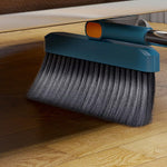 Orange 3in1 Foldable Broom Dustpan & Squeegee Set With 180 Spend Rotating Head, Dustpan Comb Edge & Stainless Steel Handle For Versatile Home Cleaning