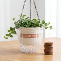 [Ready to use right away] Ultra-lightweight hanging planter with instant watering & natural coconut coir potting soil starter set.