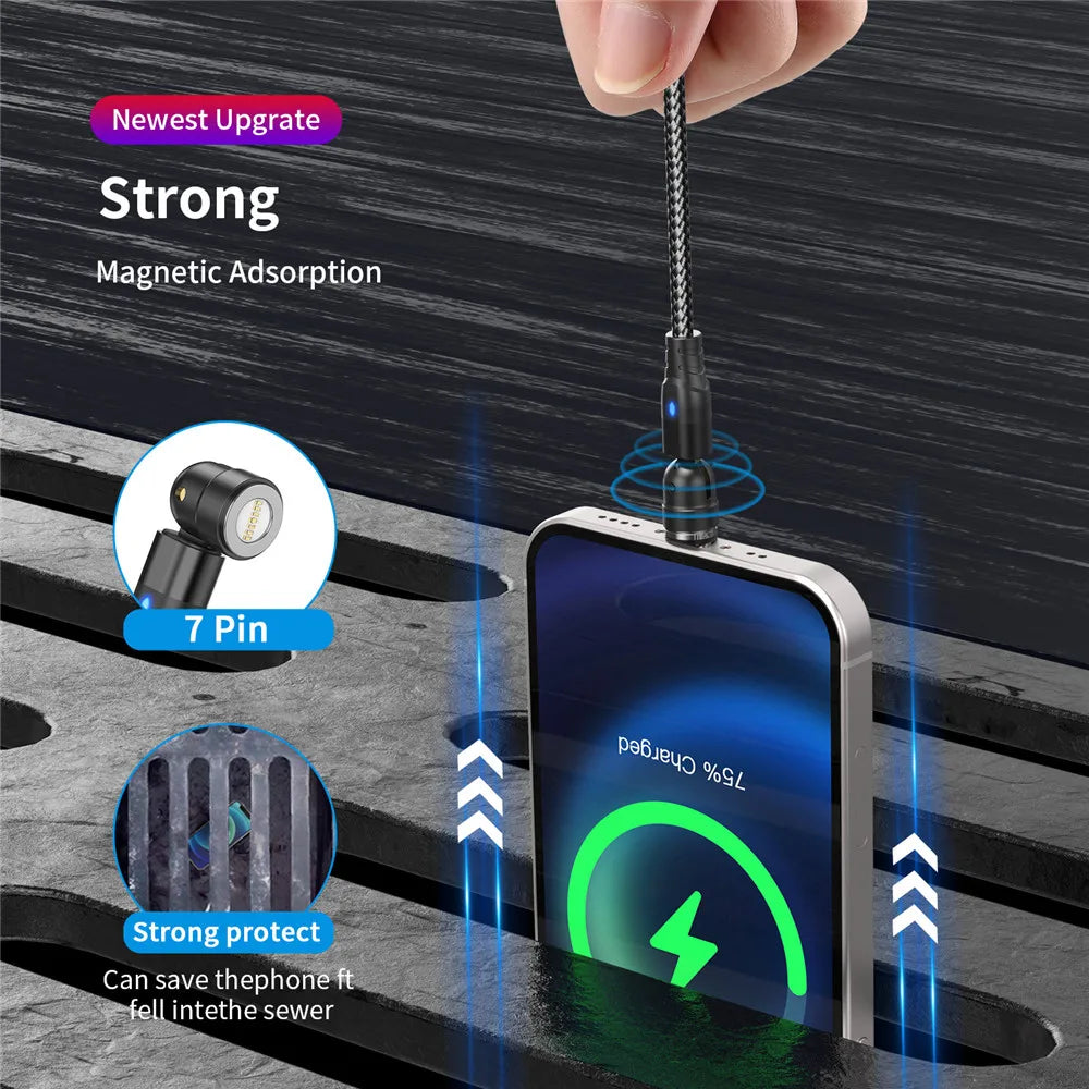 USLION 3 in 1 60W Magnetic Cable Quick Charge 4.0 USB C to Type C Cable PD Fast Charging For Samsung MacBook Data Charger Cable