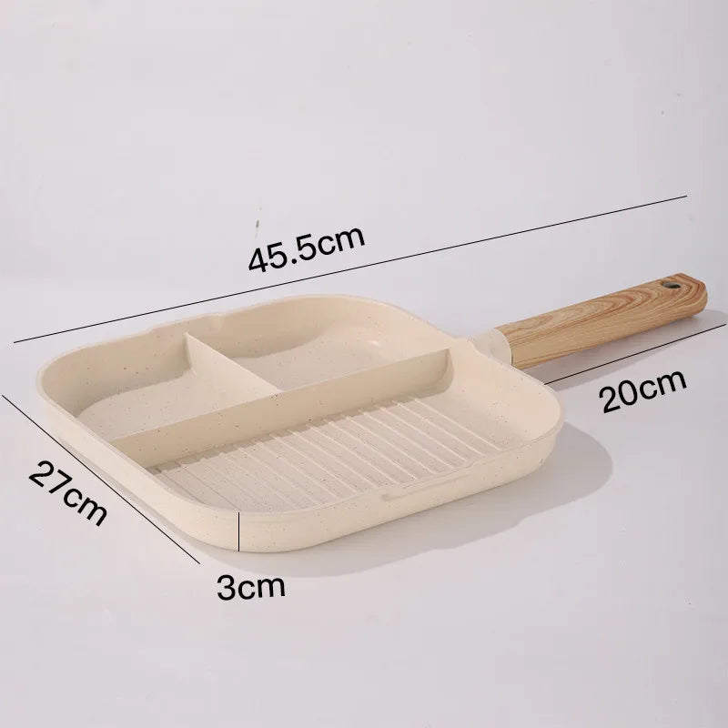 3 Hole Egg Frying Pan Breakfast Egg Burger Pan Household Non Stick Pan Steak Egg Cooker Kitchen Barbecue Tool