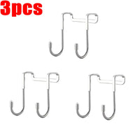 1-5Pcs Stainless Steel Hook Free Punching Double S-Shape Hook Kitchen Bathroom Cabinet Door Back Type Coat Towel Storage Hanger