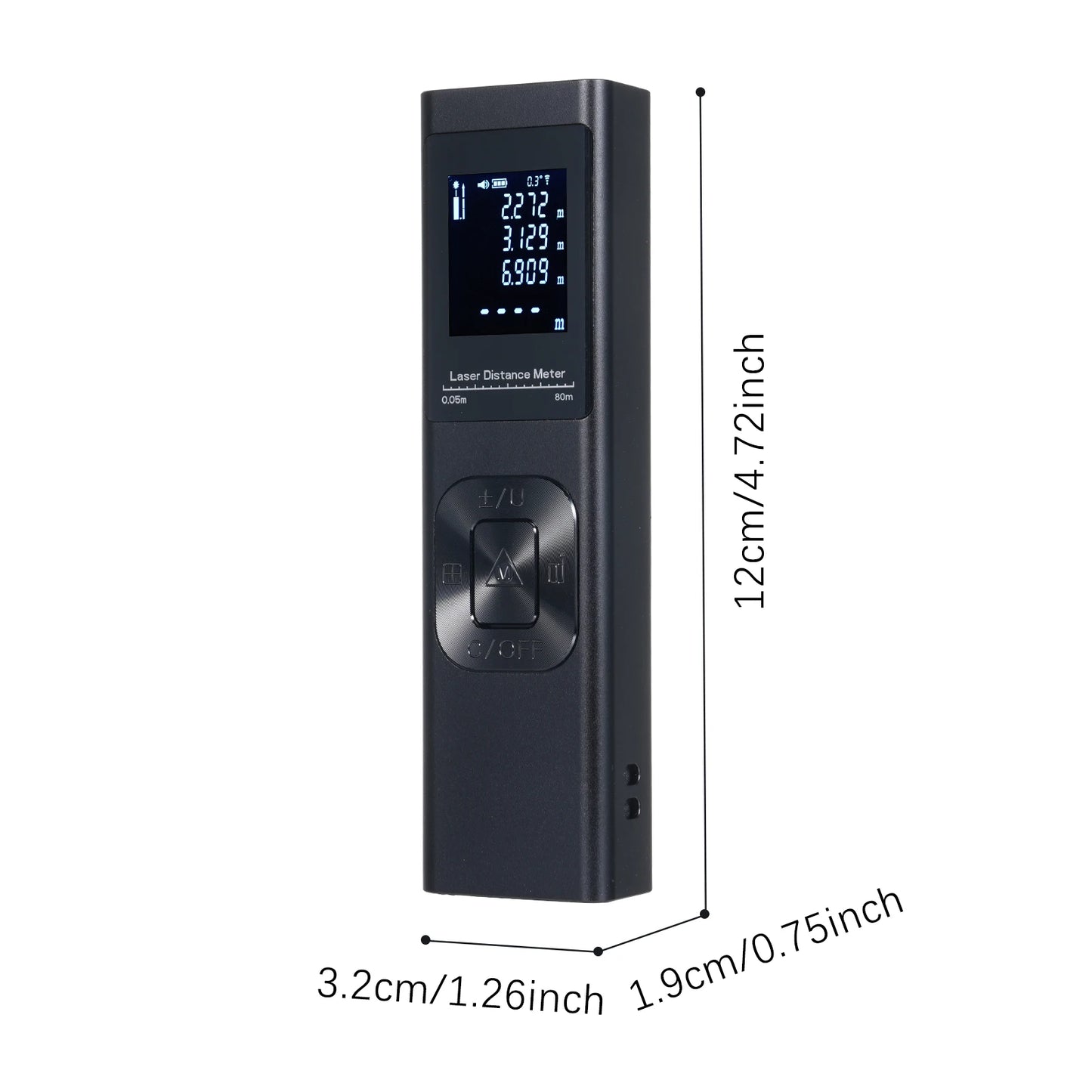3in1 Laser Distance Meter Angle Measure Cross  Level Electric Angle Sensor with Backlit LCD Screen Distance, Area