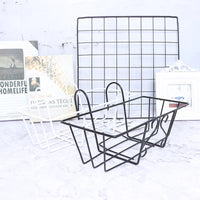 Hanging Wire Basket with Hooks – Wall Grid Railing Shelf for Succulent Plants. Metal Storage Holder for Balcony Home Decor