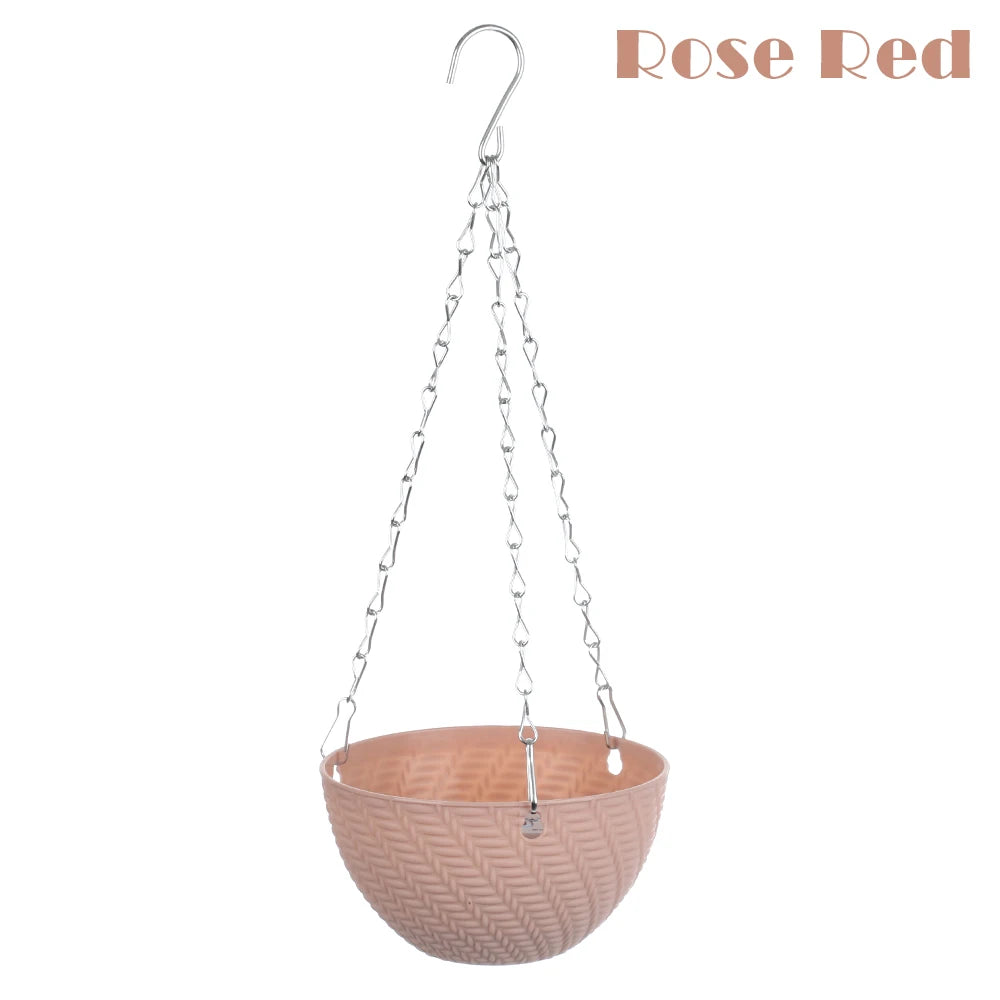 1 PC Plastic Succulent Plant Garden Decoration Bracketplant Hanging Basket Rattan Pattern Flower Pots Chains Flowerpot