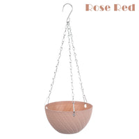 Rattan Pattern Hanging Flower Pot with Chains