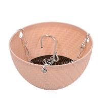 1 PC Round Bracketplant Garden Decoration Succulent Plant Flower Pots Chains Flowerpot Rattan Pattern Hanging Basket