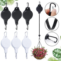 Plant Hook Pulley Retractable Plant Hanger Easy Reach Hanging Flower Basket For Garden Baskets Pots and Birds Feeder