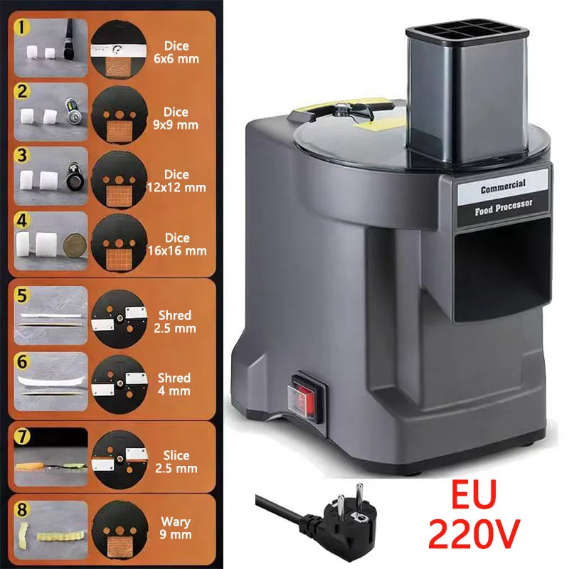110V/220V Commercial Vegetable Cutter 3 in 1 Automatic Multifunctional Electric Slicing Shredding Dicing Vegetable Fruit Radish