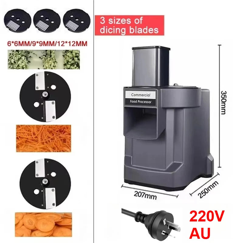 110V/220V Commercial Vegetable Cutter 3 in 1 Automatic Multifunctional Electric Slicing Shredding Dicing Vegetable Fruit Radish