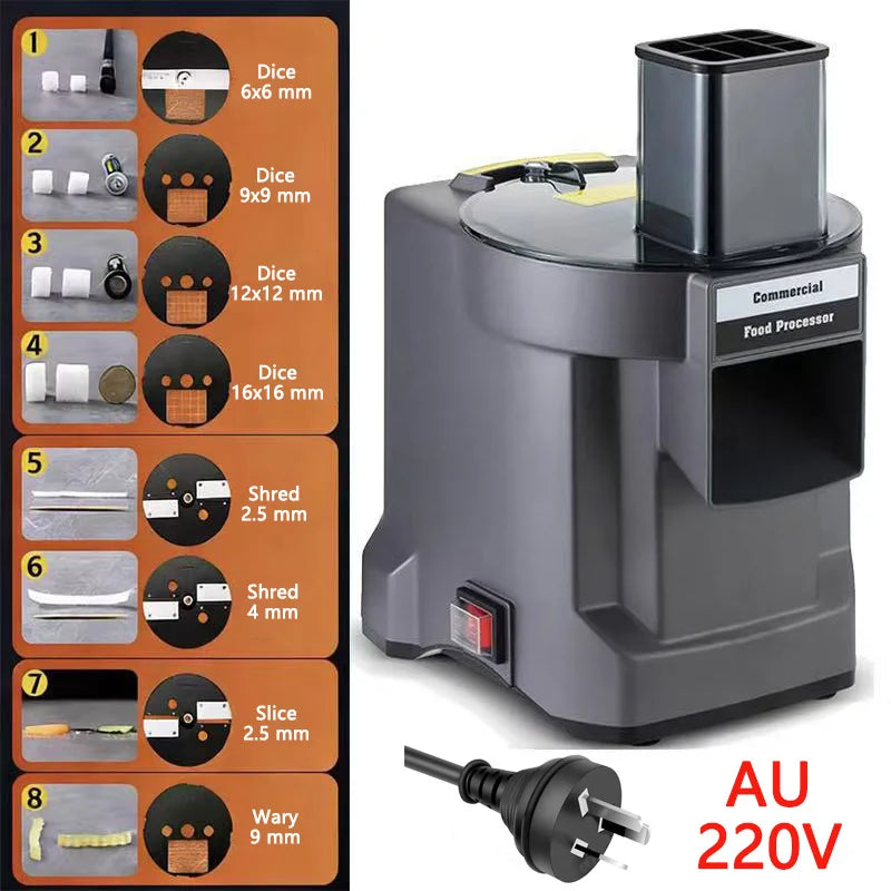110V/220V Commercial Vegetable Cutter 3 in 1 Automatic Multifunctional Electric Slicing Shredding Dicing Vegetable Fruit Radish