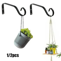 1/2PCS Flower Pot Hook Metal Hanging Basket Brackets Garden Plant Hanger S-shape Flower Pot Hook Garden Wall Decoration