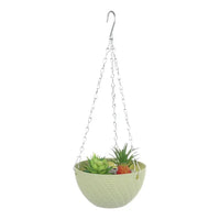 1 PC Round Bracketplant Garden Decoration Succulent Plant Flower Pots Chains Flowerpot Rattan Pattern Hanging Basket