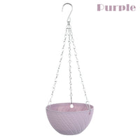1 PC Round Bracketplant Garden Decoration Succulent Plant Flower Pots Chains Flowerpot Rattan Pattern Hanging Basket