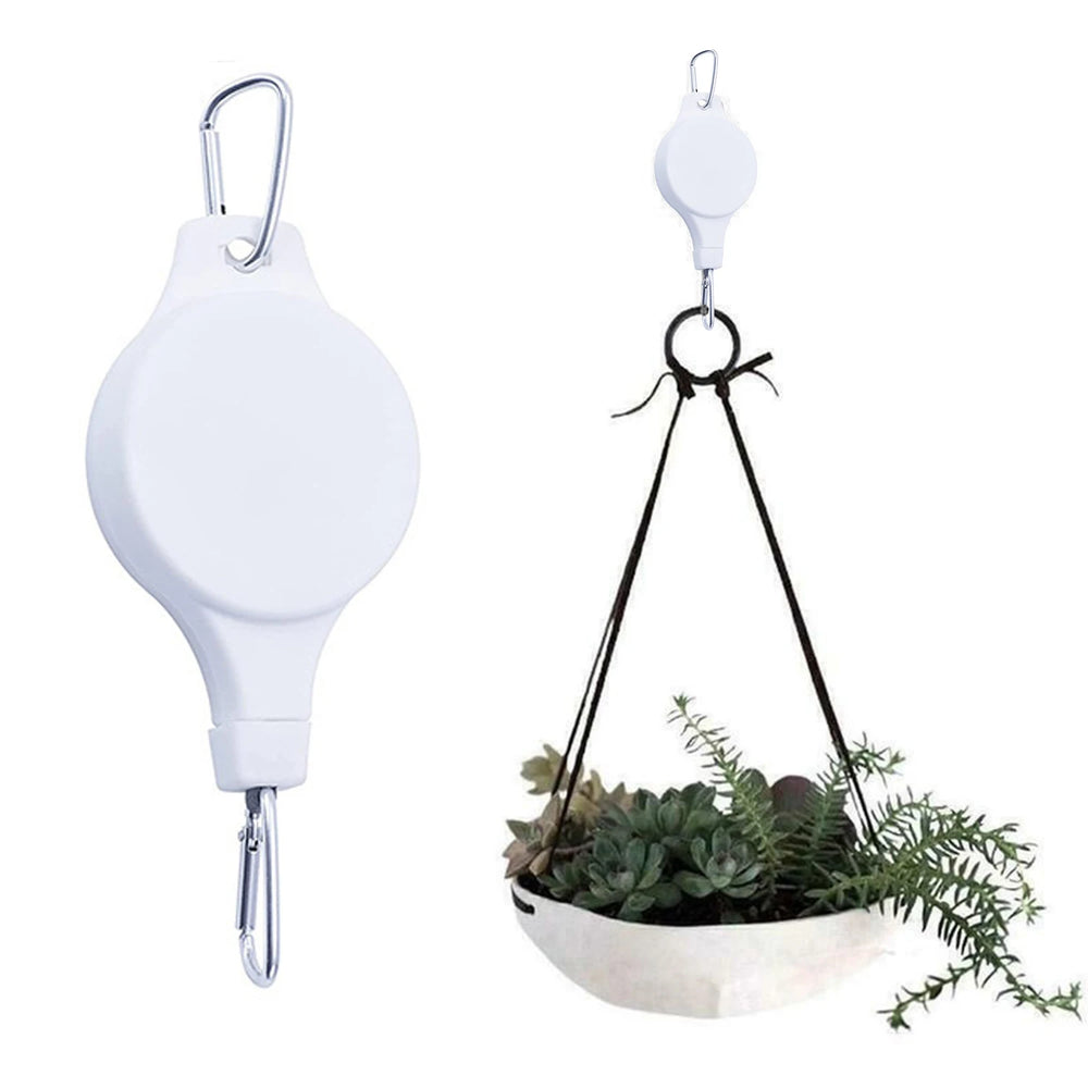 Plant Hook Pulley Retractable Plant Hanger Easy Reach Hanging Flower Basket For Garden Baskets Pots and Birds Feeder