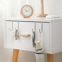 1-5Pcs Stainless Steel Hook Free Punching Double S-Shape Hook Kitchen Bathroom Cabinet Door Back Type Coat Towel Storage Hanger