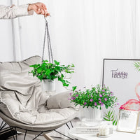 Transparent Hanging Basket Flower Pot for Lazy PeopleinsWind Self-priming Hydroponic Resin Large Diameter Fall-resistant Sunproo