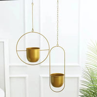 Creative Iron Plant Hanging Basket with Hook Modern Succulent Plant Flowerpot Hanging Bucket Simple Plant Pot Home Decoration