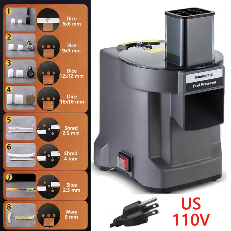 110V/220V Commercial Vegetable Cutter 3 in 1 Automatic Multifunctional Electric Slicing Shredding Dicing Vegetable Fruit Radish