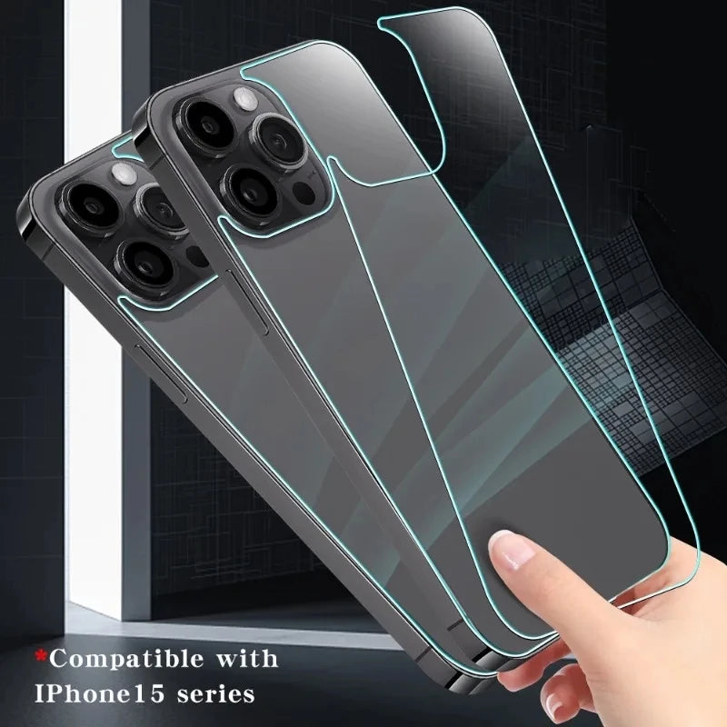 4in1[2 Back + 2 Front Tempered Glass] Clear Glass For iPhone 16 15 14 Plus 13 12 Mini 11 Pro Max 16Pro 15Pro Screen Film