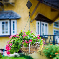 Plant Hook Pulley Retractable Plant Hanger Easy Reach Hanging Flower Basket For Garden Baskets Pots and Birds Feeder