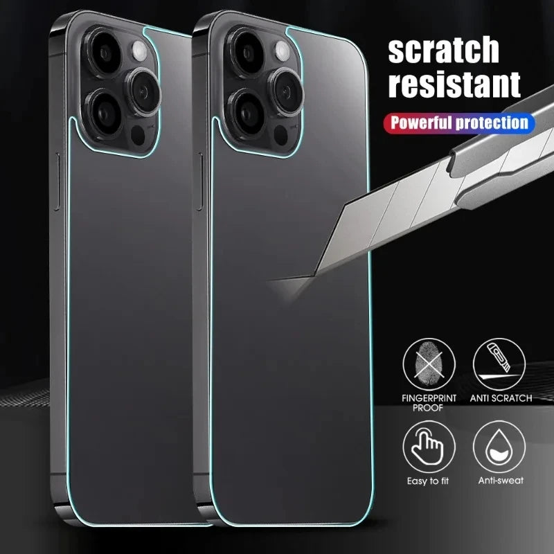 4in1[2 Back + 2 Front Tempered Glass] Clear Glass For iPhone 16 15 14 Plus 13 12 Mini 11 Pro Max 16Pro 15Pro Screen Film