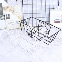 Hanging Wire Basket with Hooks – Wall Grid Railing Shelf for Succulent Plants. Metal Storage Holder for Balcony Home Decor