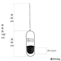 Creative Iron Plant Hanging Basket with Hook Modern Succulent Plant Flowerpot Hanging Bucket Simple Plant Pot Home Decoration