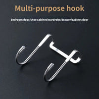 1-5Pcs Stainless Steel Hook Free Punching Double S-Shape Hook Kitchen Bathroom Cabinet Door Back Type Coat Towel Storage Hanger