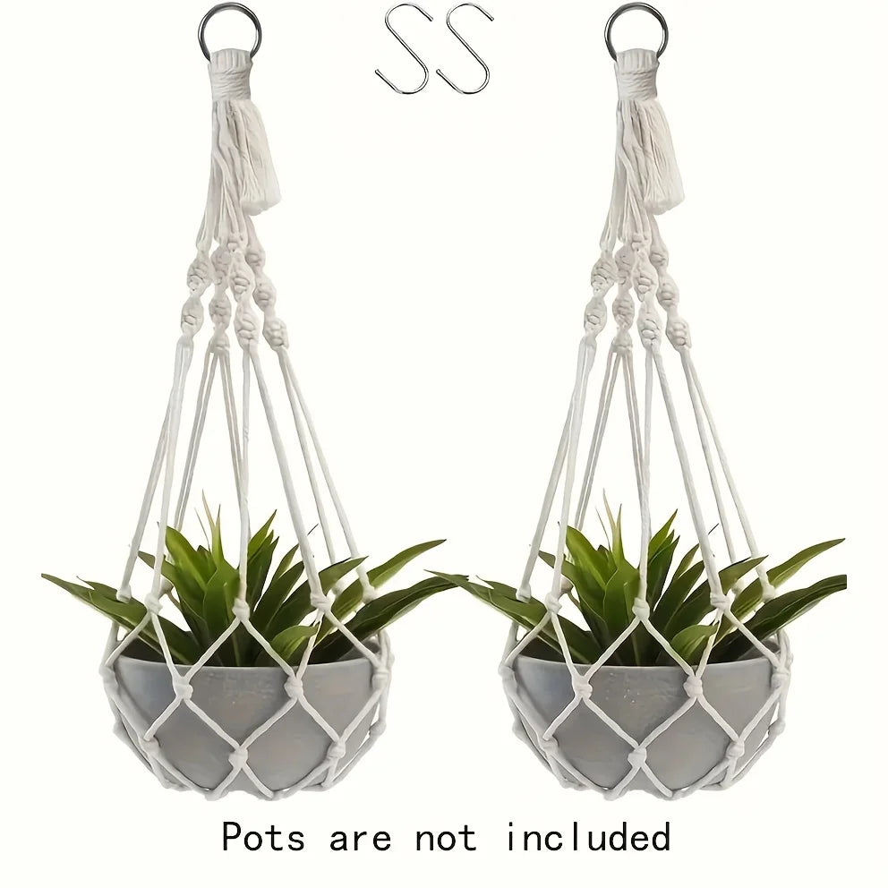 Bohemian Macrame Plant Hangers 2pcs
