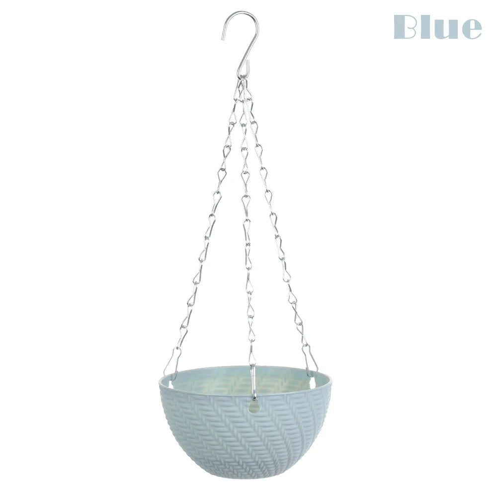 1 PC Plastic Succulent Plant Garden Decoration Bracketplant Hanging Basket Rattan Pattern Flower Pots Chains Flowerpot