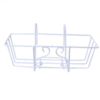 Hanging Wire Basket with Hooks – Wall Grid Railing Shelf for Succulent Plants. Metal Storage Holder for Balcony Home Decor