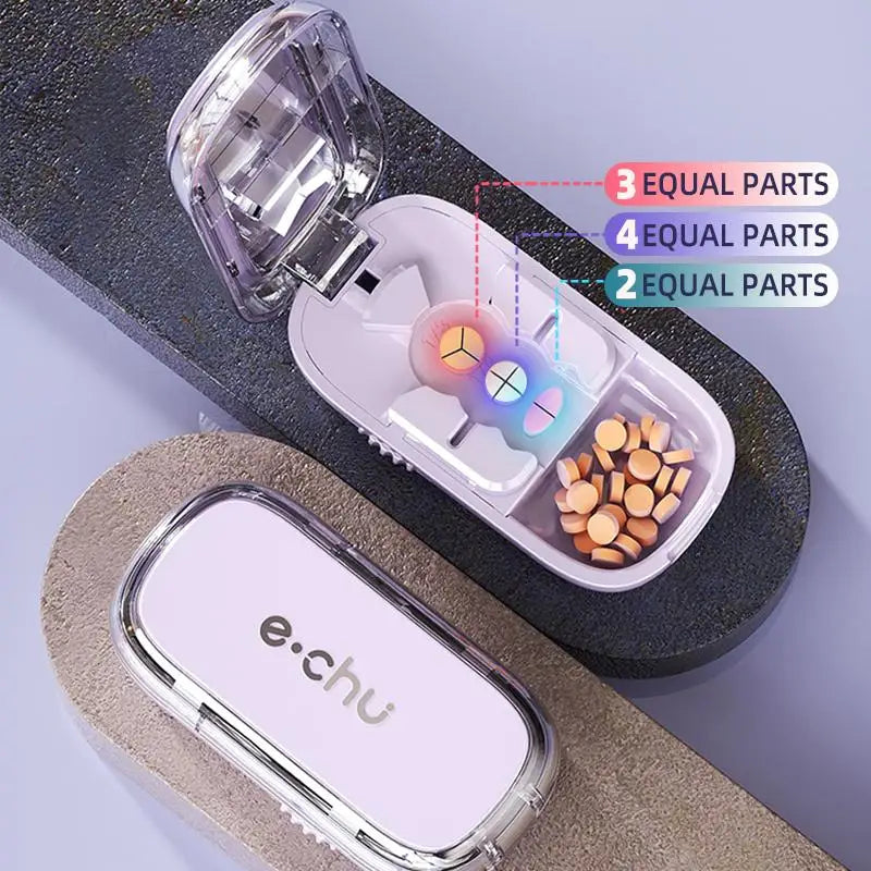 3in1 Medicine Cutter Precise Cutting Into Half / Third / Quarter  Divider Organizer Portable Tablet Splitting Pills Splitter
