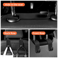 Hidden Car Headrest Hooks Wear-Resistant Car Rear Row Hooks Auto Back Seat Hooks Headrest Multi-functional Soft Hanging Hooks