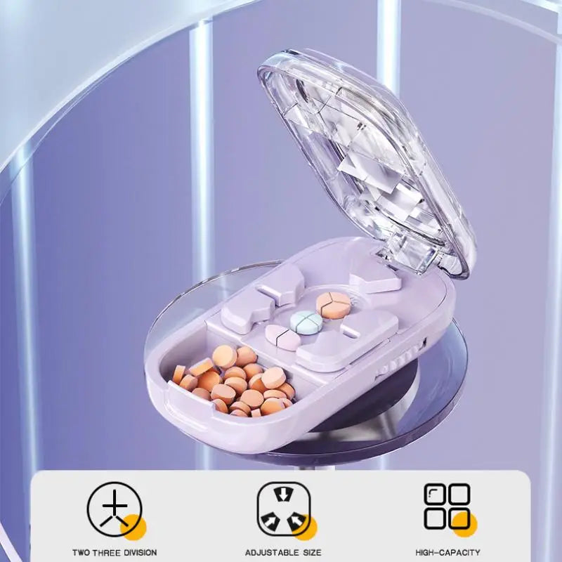 3in1 Medicine Cutter Precise Cutting Into Half / Third / Quarter  Divider Organizer Portable Tablet Splitting Pills Splitter