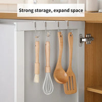1-5Pcs Stainless Steel Hook Free Punching Double S-Shape Hook Kitchen Bathroom Cabinet Door Back Type Coat Towel Storage Hanger