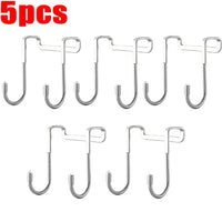 1-5Pcs Stainless Steel Hook Free Punching Double S-Shape Hook Kitchen Bathroom Cabinet Door Back Type Coat Towel Storage Hanger