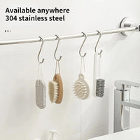 1-5Pcs Stainless Steel Hook Free Punching Double S-Shape Hook Kitchen Bathroom Cabinet Door Back Type Coat Towel Storage Hanger