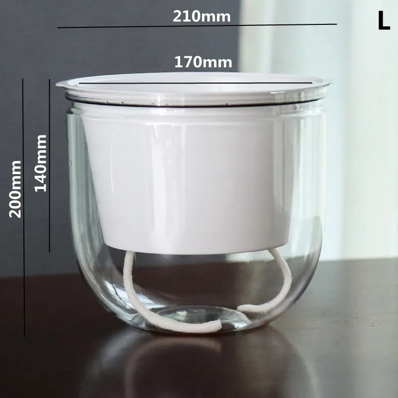 Hanging Flowerpot Self Absorbing Water Hanging Planter Thickened Plastic Planter Hydroponic Soil Cultivation Lazy Flower Pot FU