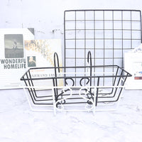 Hanging Wire Basket with Hooks – Wall Grid Railing Shelf for Succulent Plants. Metal Storage Holder for Balcony Home Decor