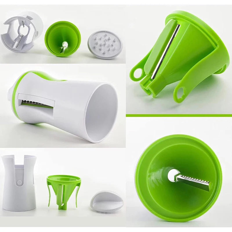 3-in-1 Handheld Vegetable Spiralizer Spiral Slicer Shredder Cutter Carrot Cucumber Zucchini Pasta Noodle Maker Kitchen Tool