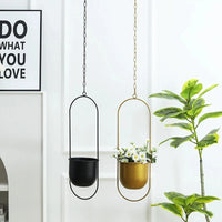 Creative Iron Plant Hanging Basket with Hook Modern Succulent Plant Flowerpot Hanging Bucket Simple Plant Pot Home Decoration