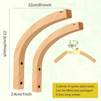 Natural Wood Wall Plant Hangers Hanging Flower Pot Hook Flower Bracket for Lanterns Wind Chimes Balcony Home Decor