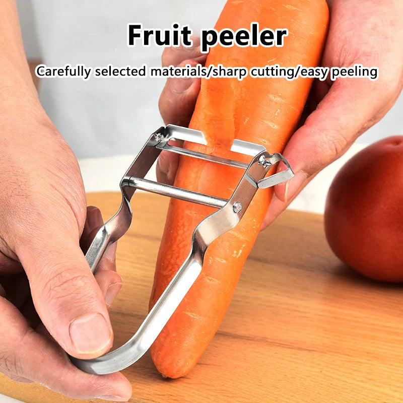 3-in-1 Stainless Steel Kitchen Tool - Peeler, Grater & Scraper for Vegetables/Potatoes/Fruits〔2025E〕