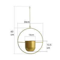 Creative Iron Plant Hanging Basket with Hook Modern Succulent Plant Flowerpot Hanging Bucket Simple Plant Pot Home Decoration