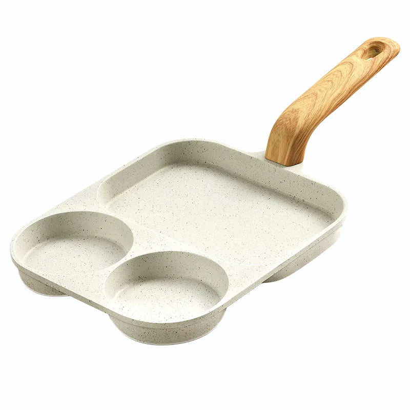 Universal Partition Non-stick 3-in-1 Egg Mini Burger Pan Multifunctional Home Use kitchen breakfast Steak Flat bottom frying pan