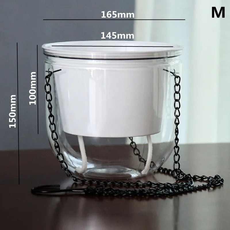 Hanging Flowerpot Self Absorbing Water Hanging Planter Thickened Plastic Planter Hydroponic Soil Cultivation Lazy Flower Pot FU