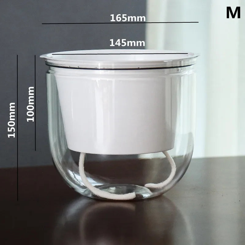 Hanging Flowerpot Self Absorbing Water Hanging Planter Thickened Plastic Planter Hydroponic Soil Cultivation Lazy Flower Pot FU