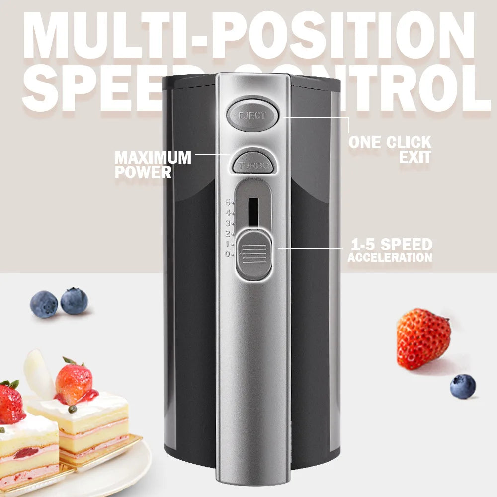 New 3 in 1 Multifunctional Handheld Mixer Household Portable Electric Milk Frother Small Food Processor Cake Baking Dough Mixer